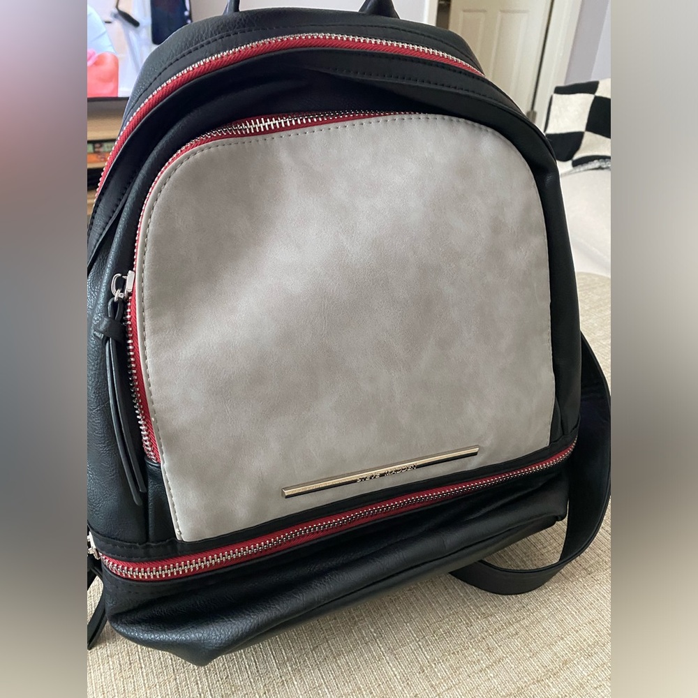Steve Madden black and red backpack